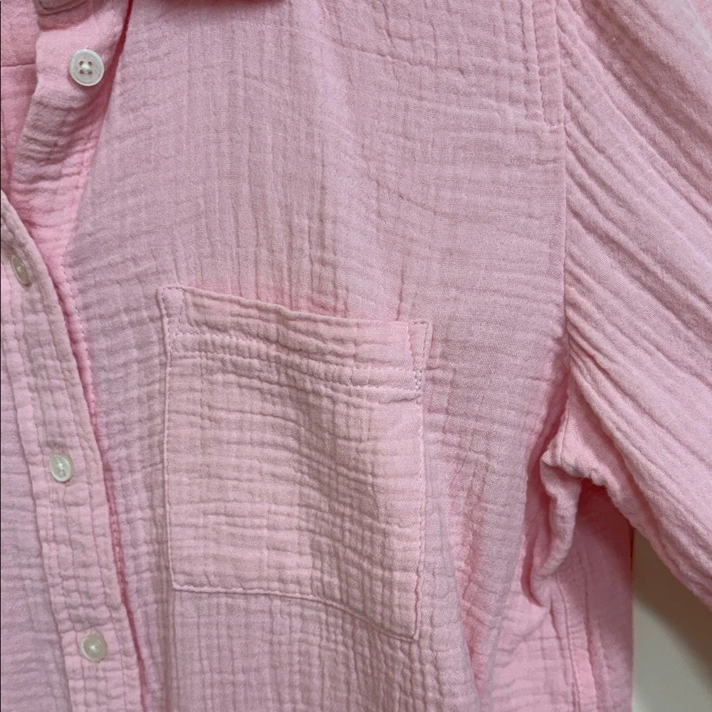 J. Crew Light Pink Crinkle Blouse - Picture 7 of 12